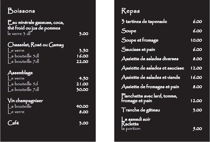 Menu tarado normal